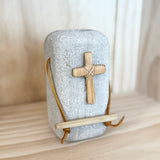 Limestone Cross Sculpture - 3x3x6
