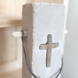 Limestone Cross Sculpture - 3x3x15