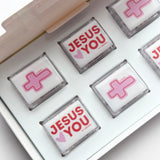 Pink Jesus Loves You Glo Cube - Set of 6