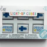 Blue Jesus Loves You Glo Cube - Set of 6