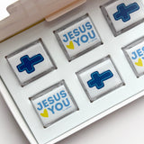 Blue Jesus Loves You Glo Cube - Set of 6