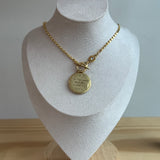 "For the Lord Your God Is With You" Chain Necklace with Crystal