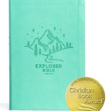 CSB Explorer Bible for Kids, Light Teal Mountains LeatherTouch