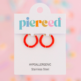 Red Huggie Earrings