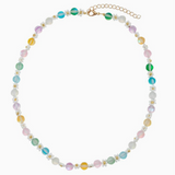 Kids 14" White Flower & Pearl Beaded Necklace