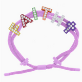 Kids Lavender Cord with "Faith" with Purple Cross Bracelet