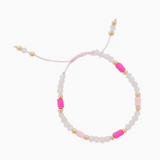 Kids Beads with Light Pink, Hot Pink Disks Pulley Bracelet