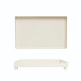 Iron Footed Tray - Cream