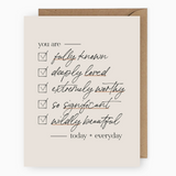 You Are Fully Known Checklist Greeting Card