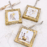 Handpainted Canvas Nativity Ornament