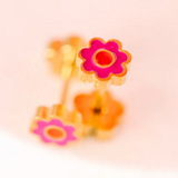 Tiny Pink Flower Earrings