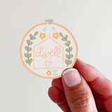 Dwell Embroidery Hoop Vinyl Sticker