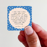 John 15:5 Bear Much Fruit Verse (country blue floral) Vinyl Sticker