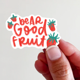Bear Good Fruit Strawberries Vinyl Sticker