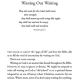 Waiting Isn't a Waste