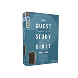 NIV Quest Study Bible Large Print Bonded Leather Black Comfort