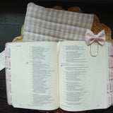 Milk & Honey Bible Sleeve – Tan & White Handmade Bible Cover