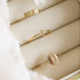 Engraved Cross Bar Ring
