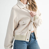 Cropped Button-Up Scripture Jacket