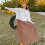 Take Heart Cropped LS Women's Tee