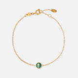 Emerald Agape Cross Link Bracelet