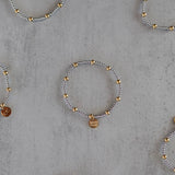 3mm + 5mm Beaded Gold & Stainless Steel Stacking Bracelet