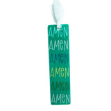 Green Amen Acrylic Bookmark