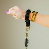 Black Faux Leather Keychain