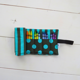 Crayon Roll-Up Organizer - Green/Teal