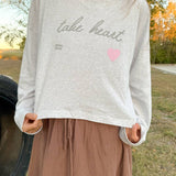 Take Heart Cropped LS Women's Tee