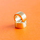 Chunky Brushed Gold Huggies - Earrings
