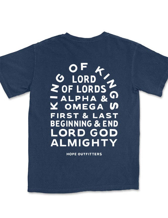 Navy Names of God Graphic Tee