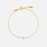 Dainty Gem Cross Link Bracelet