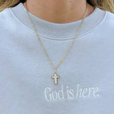 White Enamel Cross Necklace