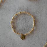 2mm + 4mm Gold Bead Stacking Bracelet