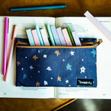 Navy Stars Pencil + Pen + Highlighter Pouch