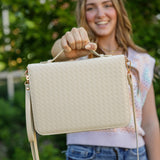 Bible Cover, Weave Bible Case, Crossbody PEARL