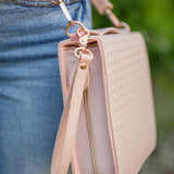 Bible Cover, Weave Bible Case, Crossbody BLUSH
