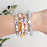 Pray Pearl Letter Bracelet