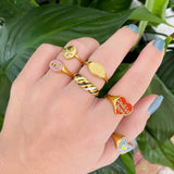 Enamel God is Love Ring
