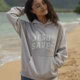 Jesus Saves Fog Grey Unisex Hoodie