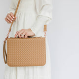 Bible Cover, Weave Bible Case, Crossbody CARAMEL