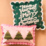 Scalloped Square Throw Pillow-Merry Little Christmas
