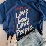 Love God Love People Tee- Classic Blue | Christian Tee