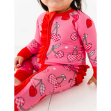 Cherry Convertible Footies with Ruffle