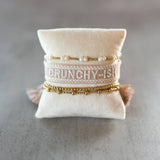 Pearl & 2mm Gold Bead Stacking Bracelet