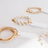 Pearl & 2mm Gold Bead Stacking Bracelet