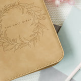 Bible Cover, Vegan Leather, Wreath Bible Case, Holy Bible