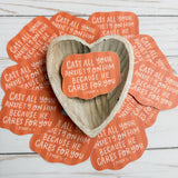 Faith sticker | Bible verse decal | Cast your anxiety on Him