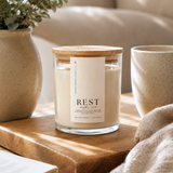 Rest | Lavender Dreams | 9oz Clear Jar Soy Candle